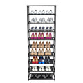 10-Tier Stackable Shoe Rack Storage Shelves, Stainless Steel, Holds 50 Pairs